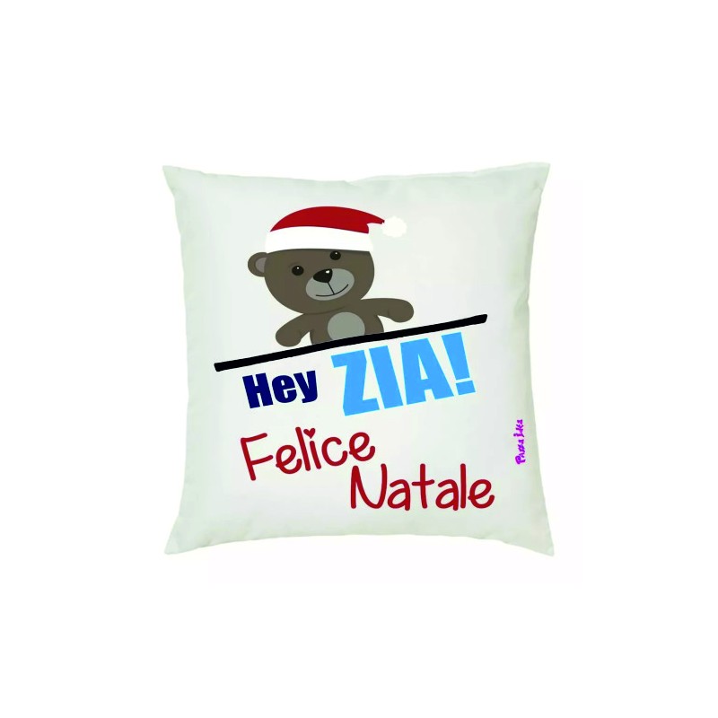 cuscino 40x40 scritta simpatica hey zia felice natale regalo