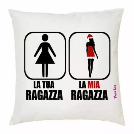 cuscino 40x40 scritta simpatica la tua ragazza la mia ragazza regalo natale