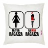 cuscino 40x40 scritta simpatica la tua ragazza la mia ragazza regalo natale