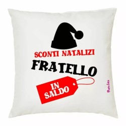 cuscino 40x40 scritta simpatica sconti natalizi fratello in saldo idea regalo