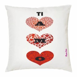 cuscino 40x40 scritta ti amo cuori amore idea regalo festa innamorati uomo donna