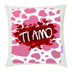 cuscino 40x40 scritta ti amo cuori cuore idea regalo san valentino uomo donna