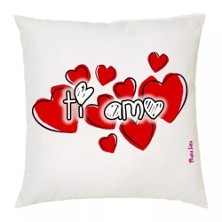 cuscino 40x40 scritta ti amo cuori rossi idea regalo cuore san valentino