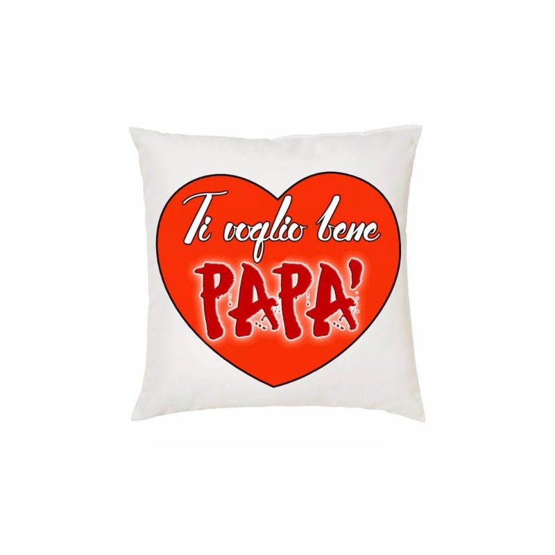 cuscino 40x40 scritta ti voglio bene papa' cuore idea regalo festa compleanno