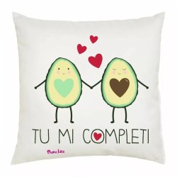 cuscino 40x40 scritta tu mi completi festa innamorati regalo amore cuori