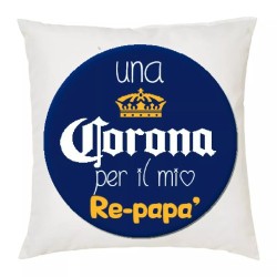 cuscino 40x40 scritta una corona per mio re idea regalo festa papa' compleanno