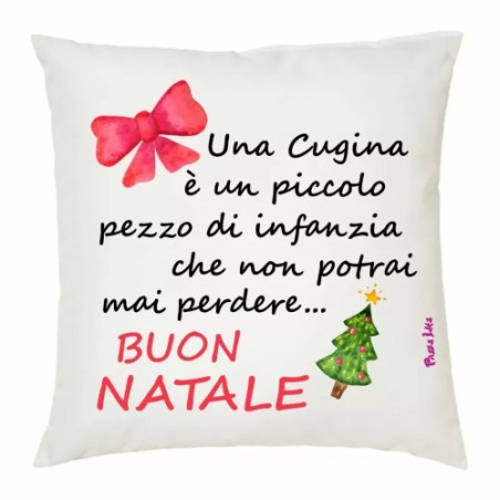 cuscino 40x40 scritta una cugina e un piccolo pezzo d'infanzia natale regalo