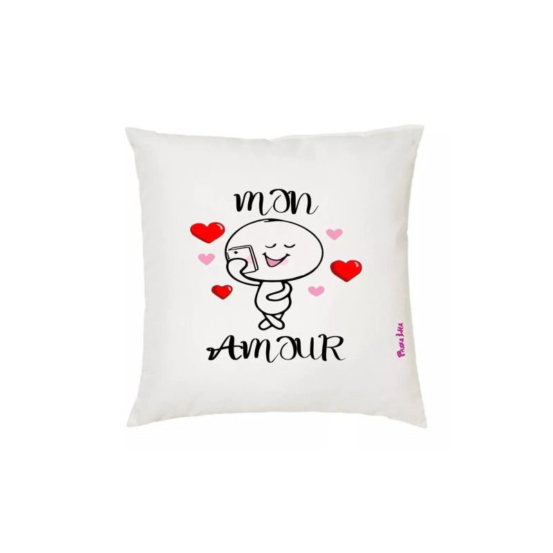 cuscino 40x40 scritto mon amour idea regalo festa innamorati uomo donna