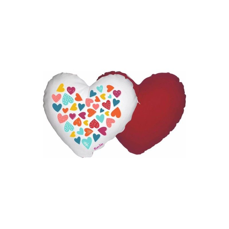 cuscino a forma di cuore con disegno cuore cuori festa innamorati amore regalo