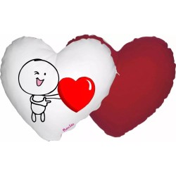 cuscino a forma di cuore con disegno cuore rosso festa innamorati amore