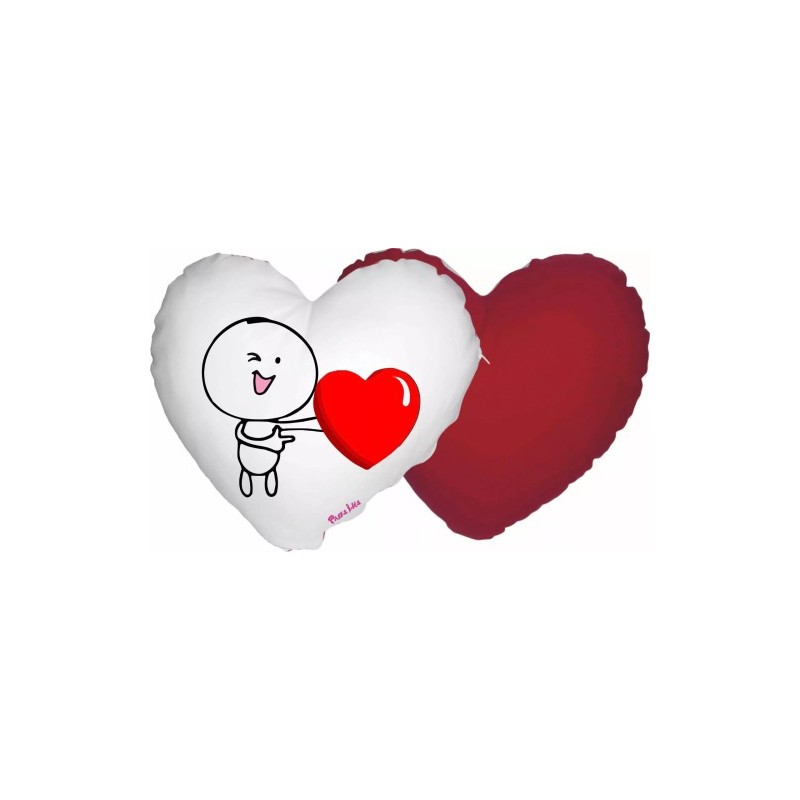cuscino a forma di cuore con disegno cuore rosso festa innamorati amore