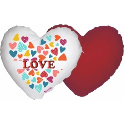 cuscino a forma di cuore con disegno cuori LOVE festa innamorati amore regalo