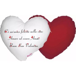 cuscino a forma di cuore con scritta amare ed essere amati festa innamorati