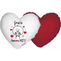 cuscino a forma di cuore con scritta grazie amore mio festa innamorati