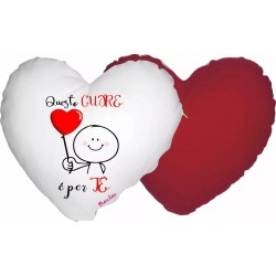 cuscino a forma di cuore con scritta questo cuore e per te festa innamorati