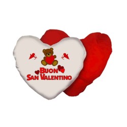 cuscino bianco rosso forma cuore scritta buon san valentino amore orsetto
