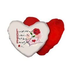 cuscino bianco rosso forma cuore scritta love san valentino amore rosa