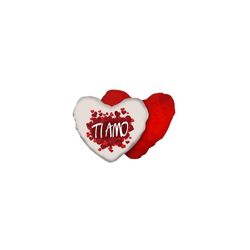cuscino bianco rosso forma cuore scritta ti amo i love you san valentino amore