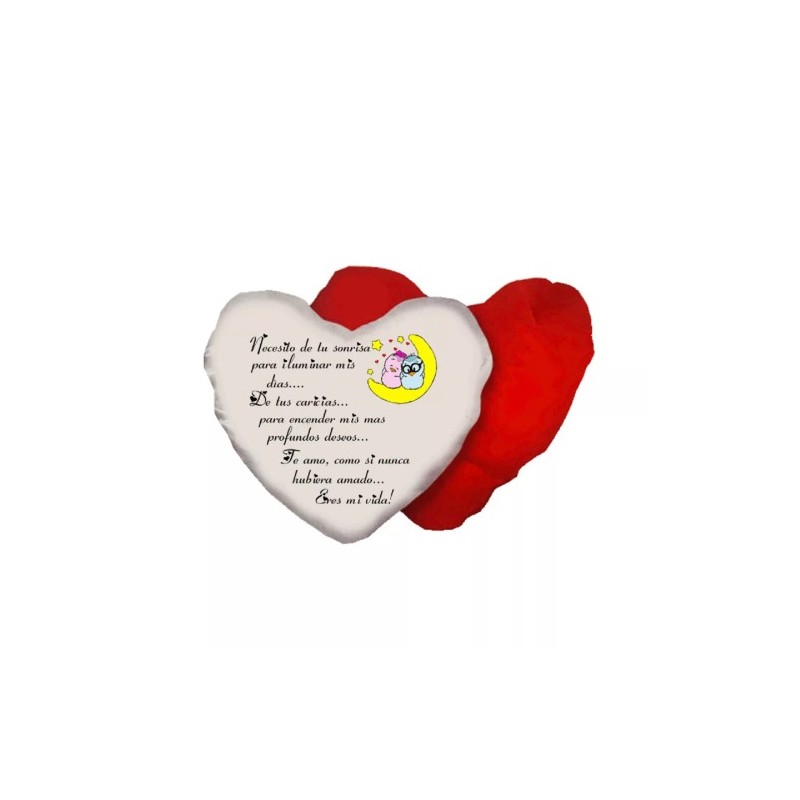cuscino forma cuore scritta in spagnolo eres mi vida san valentino amore regalo