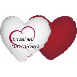 cuscino forma cuore scritta portami nel tuo cuore festa innamorati amore