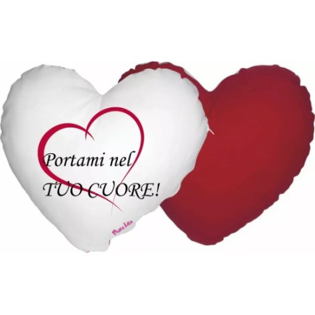 cuscino forma cuore scritta portami nel tuo cuore festa innamorati amore