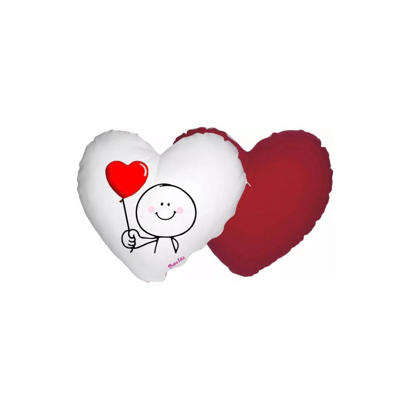 cuscino forma di cuore con disegno palloncino cuore rosso festa innamorati amore