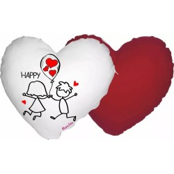 cuscino forma di cuore con scritta happy festa innamorati uomo donna amore