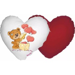 cuscino forma di cuore disegno orsetto orso cuori festa innamorati amore lui lei
