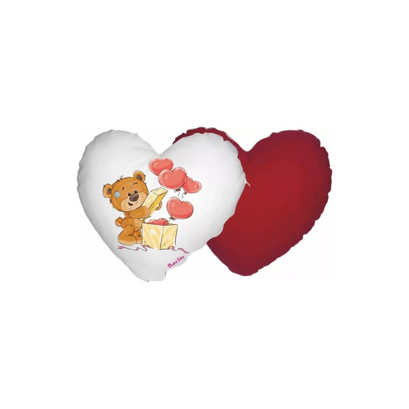 cuscino forma di cuore disegno orsetto orso cuori festa innamorati amore lui lei