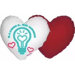 cuscino forma di cuore scritta illumini il mio mondo festa innamorati uomo donna