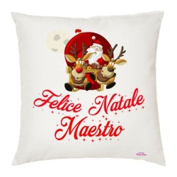 cuscino scritta felice natale maestro scuola idea regalo cuscini natalizi
