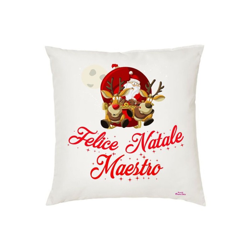cuscino scritta felice natale maestro scuola idea regalo cuscini natalizi