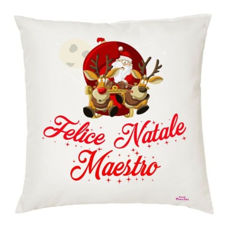 cuscino scritta felice natale maestro scuola idea regalo cuscini natalizi