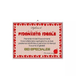 diploma plastificato parete 30x20 scritta fidanzata ideale regalo san valentino