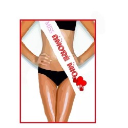 FASCIA miss amore mio poliestere SFILATA PREMIO PARTY FESTA san valentino