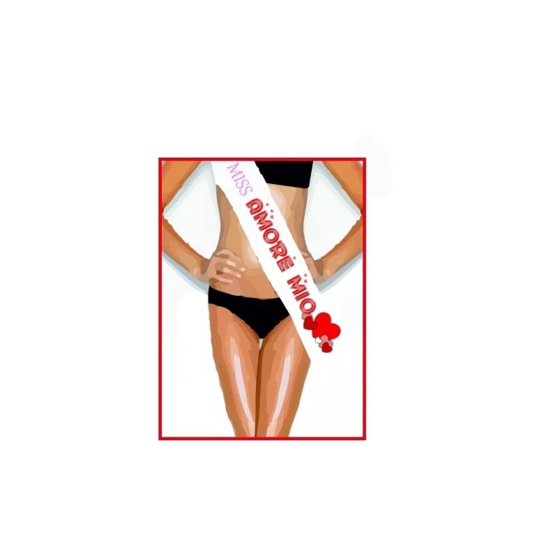 FASCIA miss amore mio poliestere SFILATA PREMIO PARTY FESTA san valentino