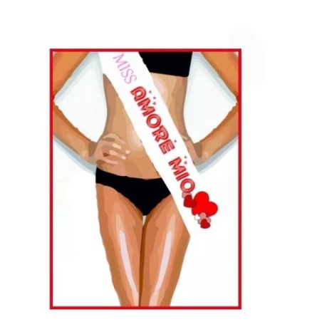 FASCIA miss amore mio poliestere SFILATA PREMIO PARTY FESTA san valentino
