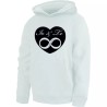 felpa bianca donna cappuccio scritta io te infinito cuore regalo san valentino