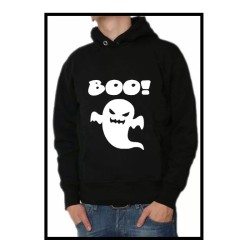 felpa cappuccio donna uomo caldo cotone con disegno fantasma boo halloween