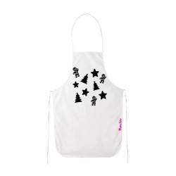 grembiule bianco cucina disegno albero natale stelle idea regalo natale