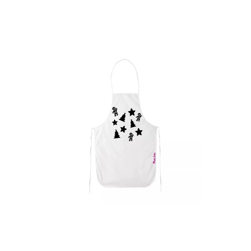 grembiule bianco cucina disegno albero natale stelle idea regalo natale