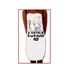 grembiule bianco cucina scritta a natale cucino io regalo donna uomo