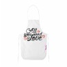 grembiule bianco cucina scritta all you need is love idea regalo san valentino