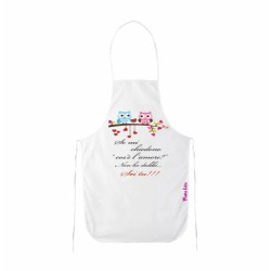 grembiule bianco cucina scritta amore sei tu regalo san valentino gufo cuori