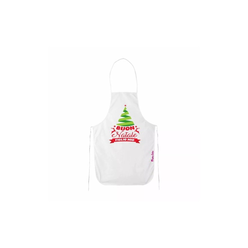 grembiule bianco cucina scritta buon natale figlio mio regalo mamma figli