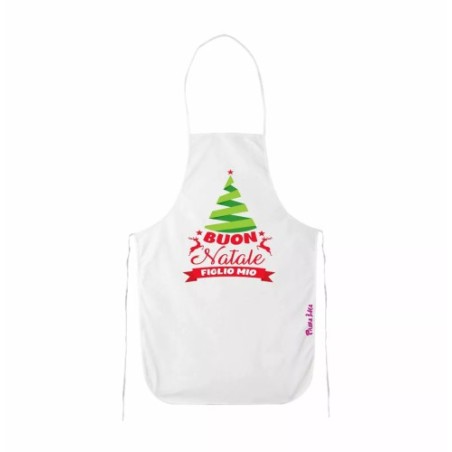 grembiule bianco cucina scritta buon natale figlio mio regalo mamma figli