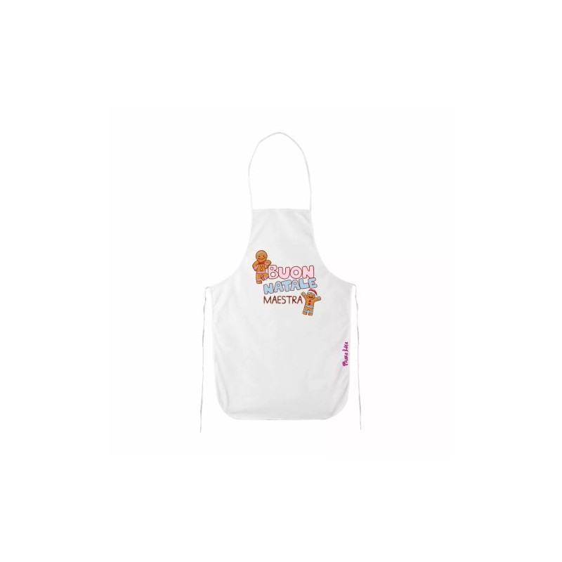 grembiule bianco cucina scritta buon natale maestra regalo alunni scuola