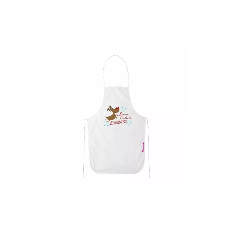 grembiule bianco cucina scritta buon natale maestro regalo alunni scuola