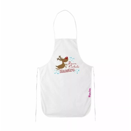 grembiule bianco cucina scritta buon natale maestro regalo alunni scuola