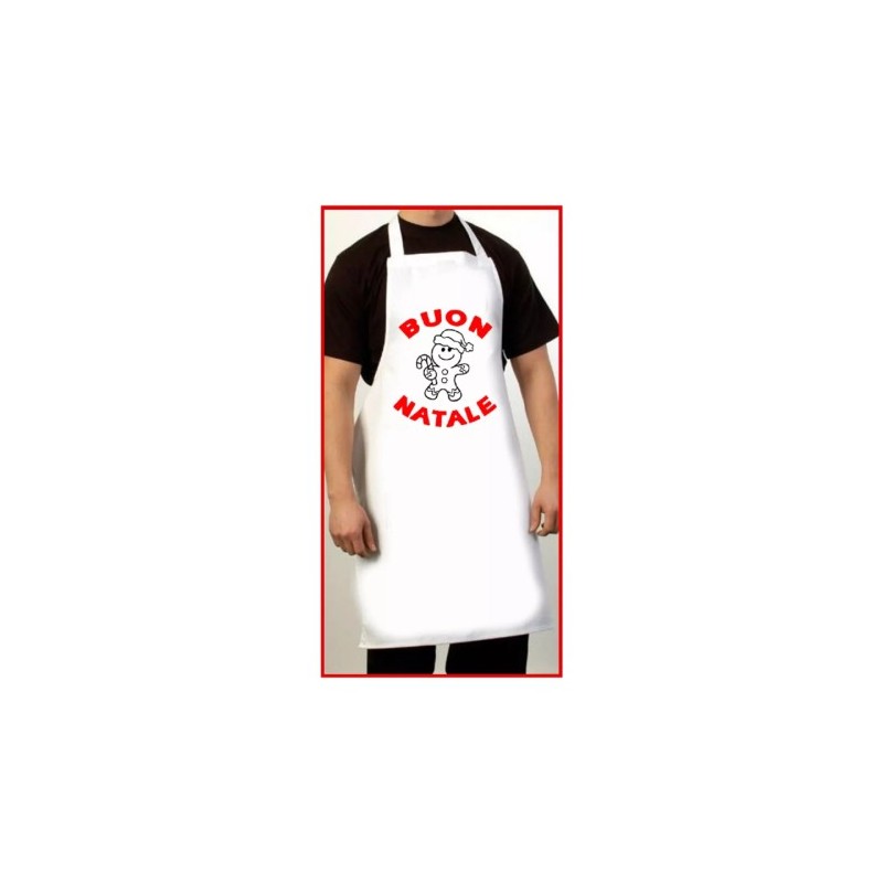 grembiule bianco cucina scritta buon natale regalo donna uomo